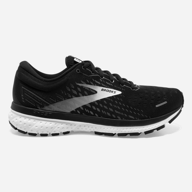 Brooks Ghost 13 Israel - Men's Road Running Shoes - Black/Blackened Pearl/White (91436-XTWB)